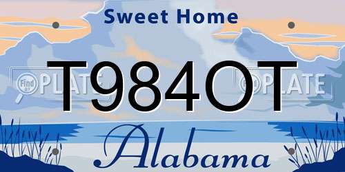 T984OT Alabama License Plate