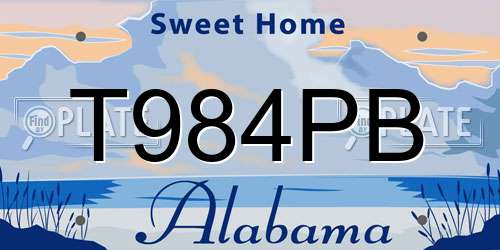 T984PB Alabama License Plate