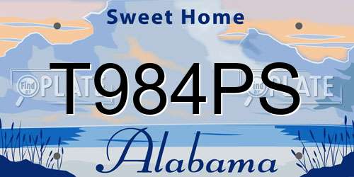T984PS Alabama License Plate