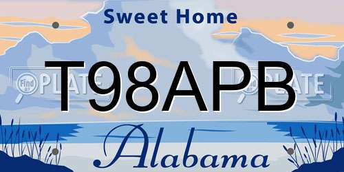 T98APB Alabama License Plate