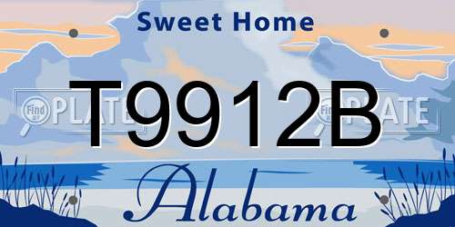 T9912B Alabama License Plate