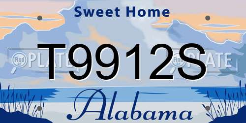 T9912S Alabama License Plate