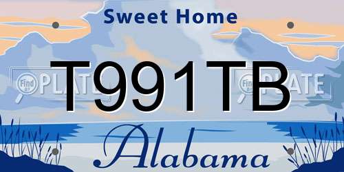 T991TB Alabama License Plate