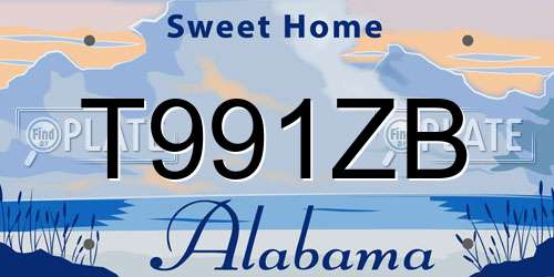 T991ZB Alabama License Plate