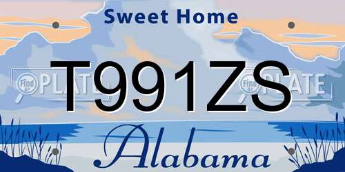 T991ZS Alabama License Plate