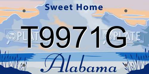 T9971G Alabama License Plate
