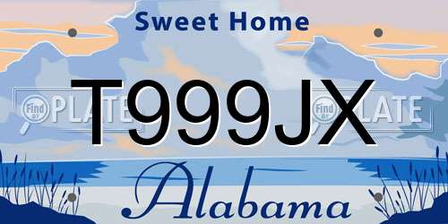 T999JX Alabama License Plate