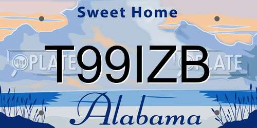 T99IZB Alabama License Plate