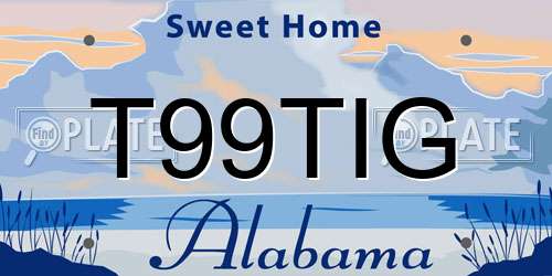 T99TIG Alabama License Plate