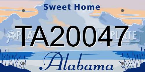 TA20047 Alabama License Plate