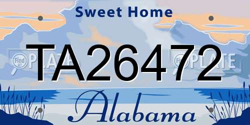 TA26472 Alabama License Plate
