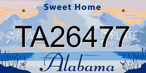 TA26477 Alabama License Plate