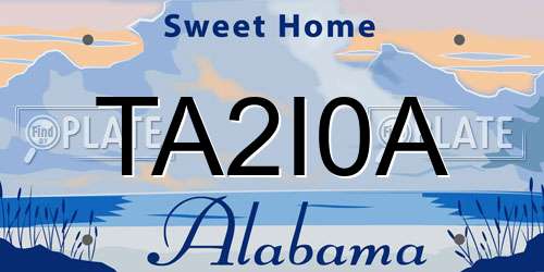 TA2I0A Alabama License Plate