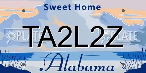 TA2L2Z Alabama License Plate