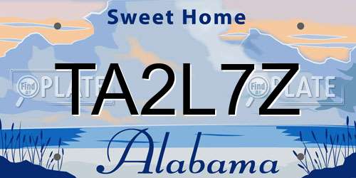 TA2L7Z Alabama License Plate