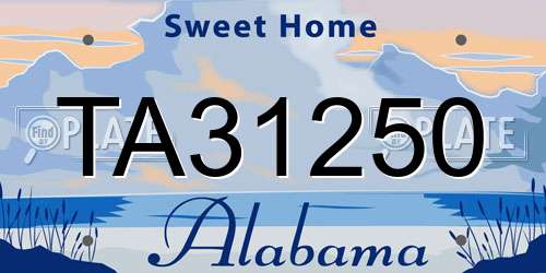 TA31250 Alabama License Plate
