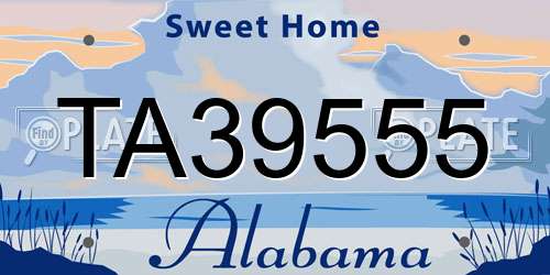 TA39555 Alabama License Plate