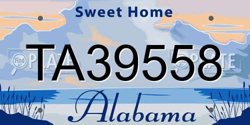 TA39558 Alabama License Plate