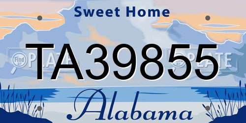 TA39855 Alabama License Plate