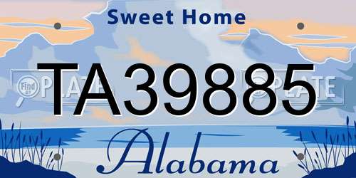 TA39885 Alabama License Plate