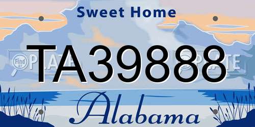 TA39888 Alabama License Plate