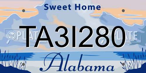 TA3I280 Alabama License Plate