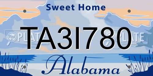 TA3I780 Alabama License Plate