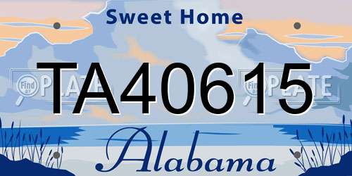 TA40615 Alabama License Plate