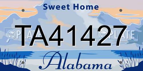 TA41427 Alabama License Plate