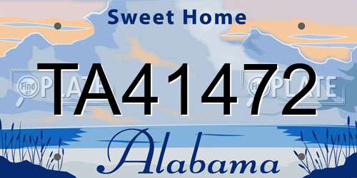 TA41472 Alabama License Plate