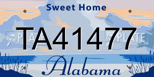 TA41477 Alabama License Plate