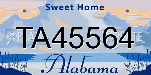 TA45564 Alabama License Plate