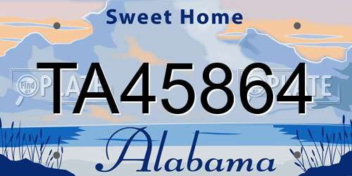 TA45864 Alabama License Plate