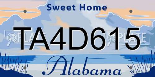 TA4D615 Alabama License Plate