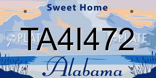TA4I472 Alabama License Plate