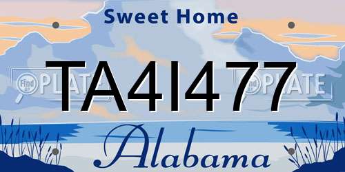 TA4I477 Alabama License Plate