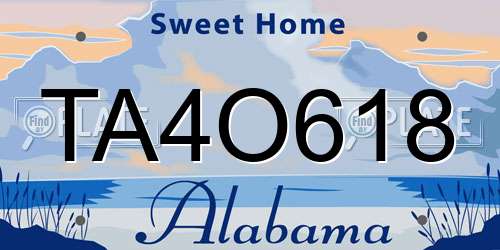 TA4O618 Alabama License Plate