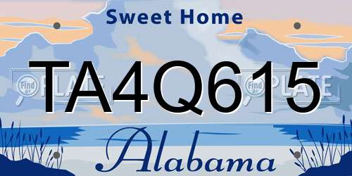 TA4Q615 Alabama License Plate