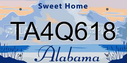 TA4Q618 Alabama License Plate