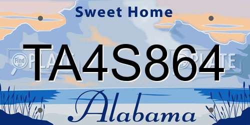 TA4S864 Alabama License Plate