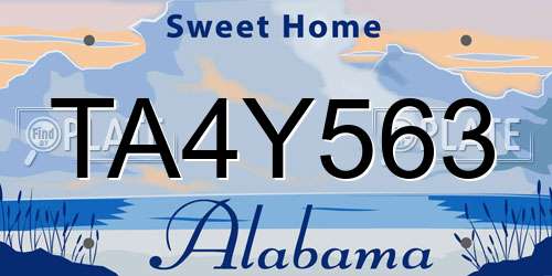 TA4Y563 Alabama License Plate