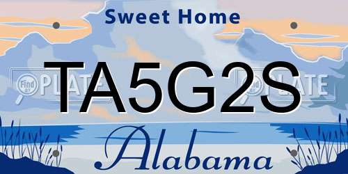 TA5G2S Alabama License Plate