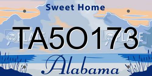 TA5O173 Alabama License Plate