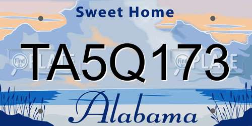 TA5Q173 Alabama License Plate
