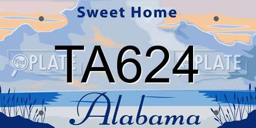 TA624 Alabama License Plate