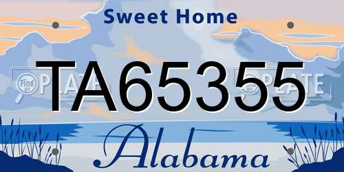 TA65355 Alabama License Plate