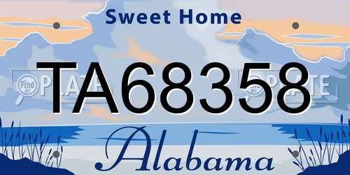 TA68358 Alabama License Plate