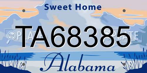 TA68385 Alabama License Plate