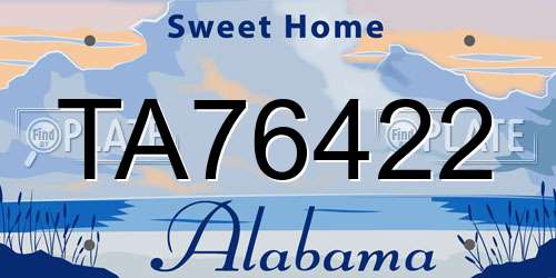 TA76422 Alabama License Plate