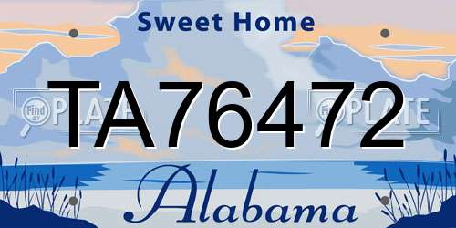 TA76472 Alabama License Plate